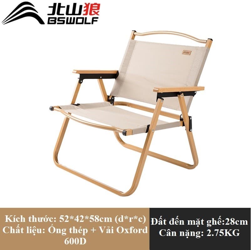 Ghế Gấp Gọn Ghế Xếp Giã Ngoại Du Lịch Cắm trại Câu cá YZ032 52432858cm Kaki