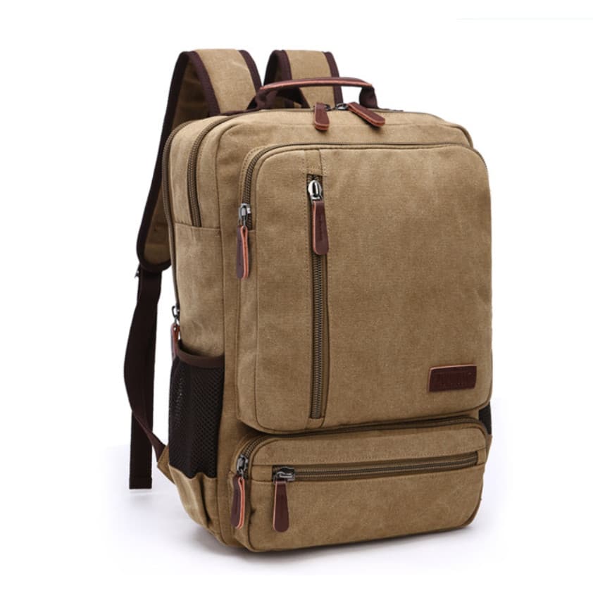 Balo nam vải canvas cao cấp phong cách mới 15 6 Màu kaki