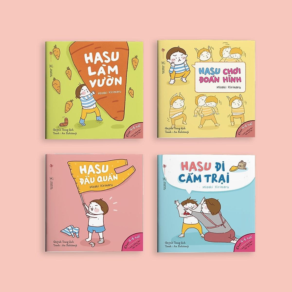 Combo Ehon Nhật Bản Những Câu Chuyện Kỳ Lạ Của Hasu Poster An Toàn Cho Con Yêu Sách Phát triển trí tuệ Tư duy logic Kỹ năng làm việc dành cho bé 4 6 tuổi