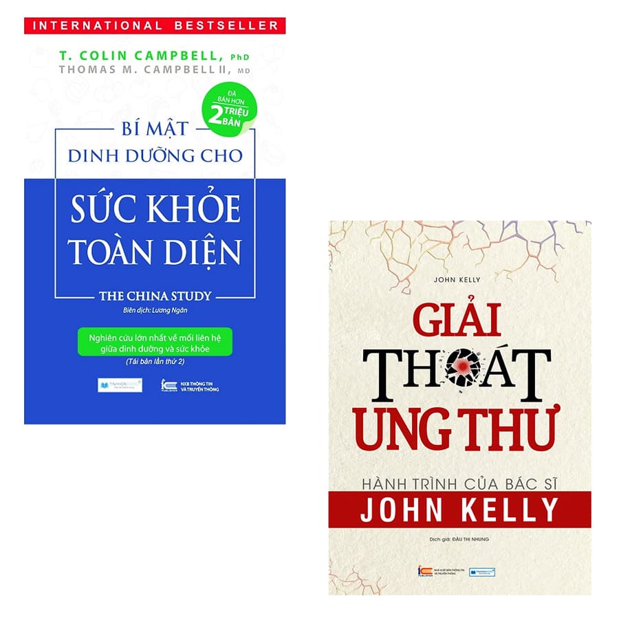 Combo 2 Cuốn Sách Sức Khỏe Hay Bí Mật Dinh Dưỡng Cho Sức Khỏe Toàn Diện Giải Thoát Ung Thư Hành Trình Của Bác Sĩ John Kelly