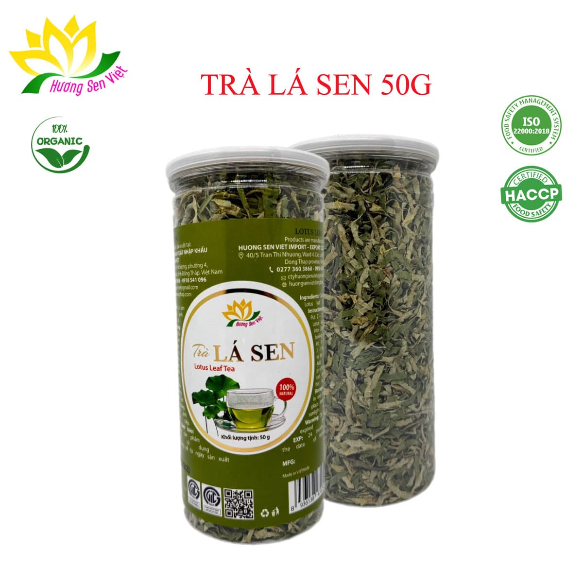 COMBO 2 HŨ TRÀ LÁ SEN HŨ 50G HƯƠNG SEN VIỆT