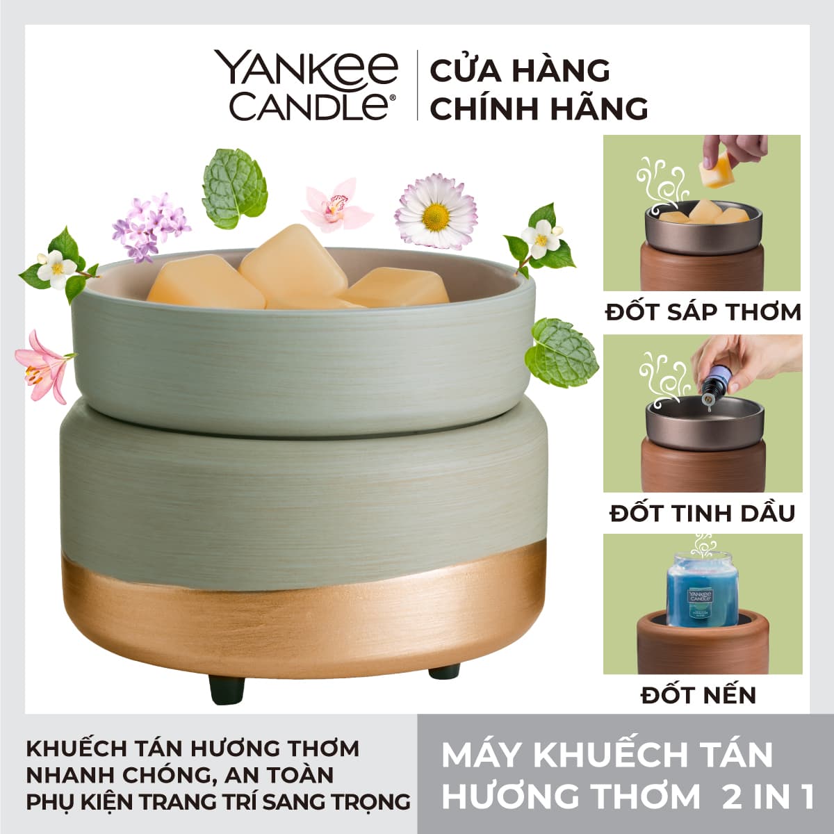 Máy khuếch tán hương thơm 2 trong 1 Yankee Candle Midas