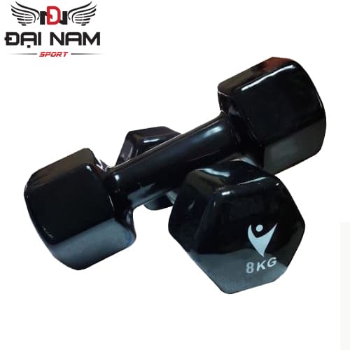 Bộ Tạ Tay 8kg Bọc Cao Su Trơn Lõi Thép Cao Cấp Đại Nam Sport Tổng 16kg Giao Màu Ngẫu Nhiên