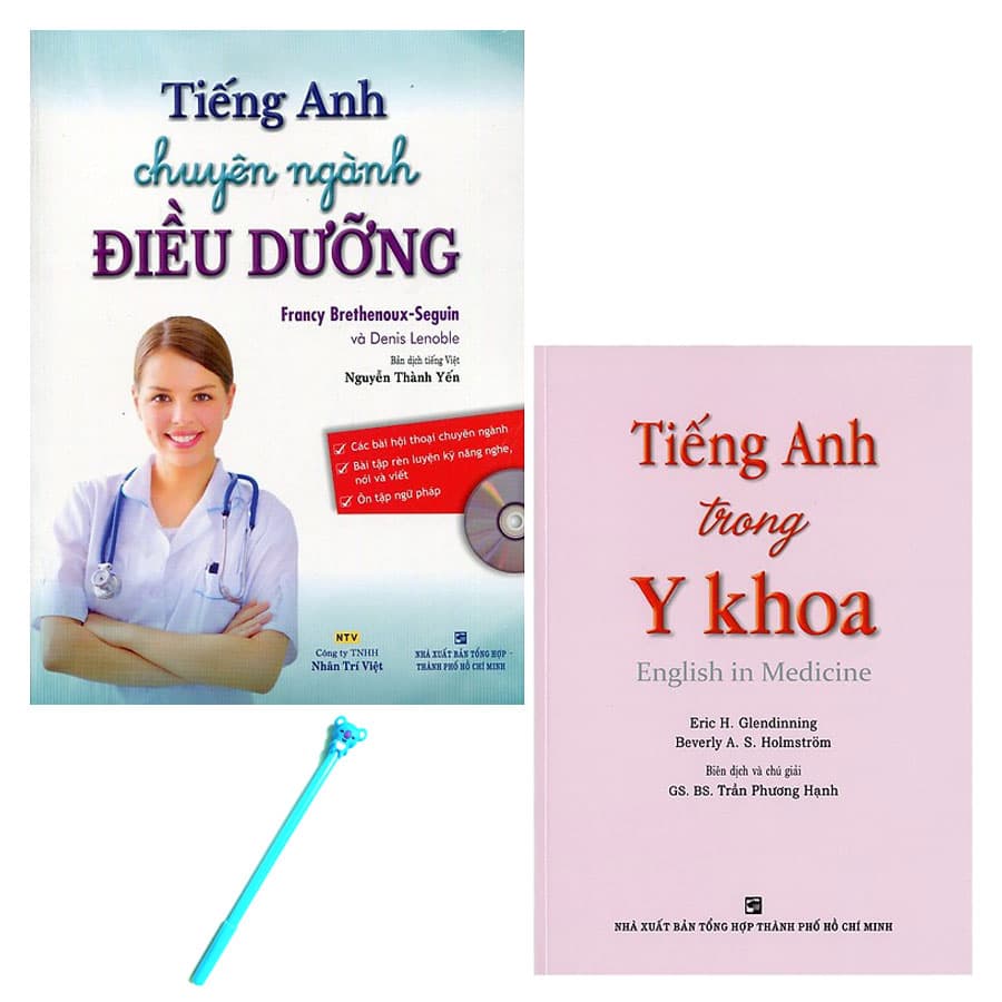 Combo Tiếng Anh Chuyên Ngành Điều Dưỡng và Tiếng Anh Trong Y Khoa English In Medicine Tặng Kèm Bút