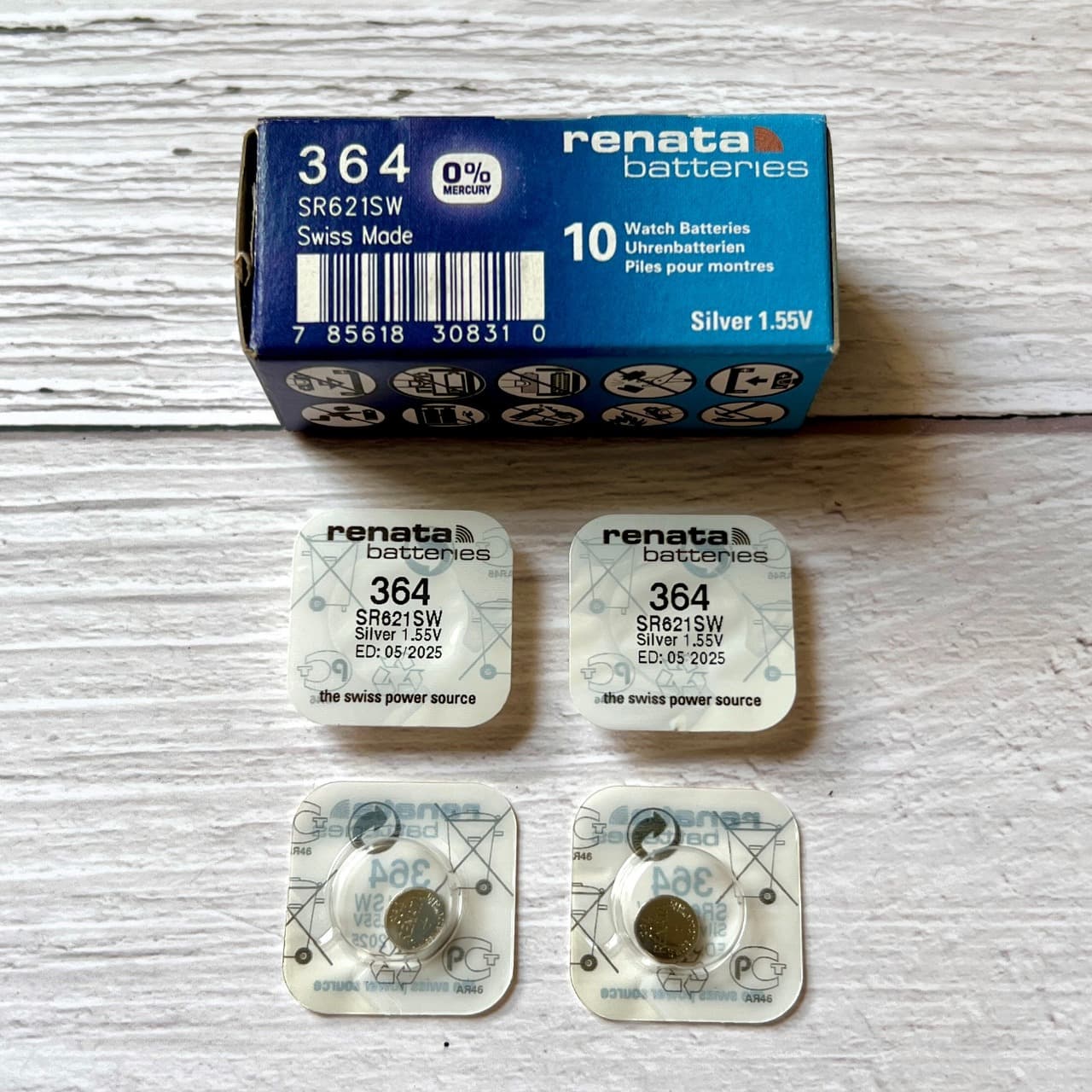 Pin Renata SR621SW 364 Thuỵ Sĩ Viên Rời Cho Đồng Hồ Đeo Tay 3 Viên