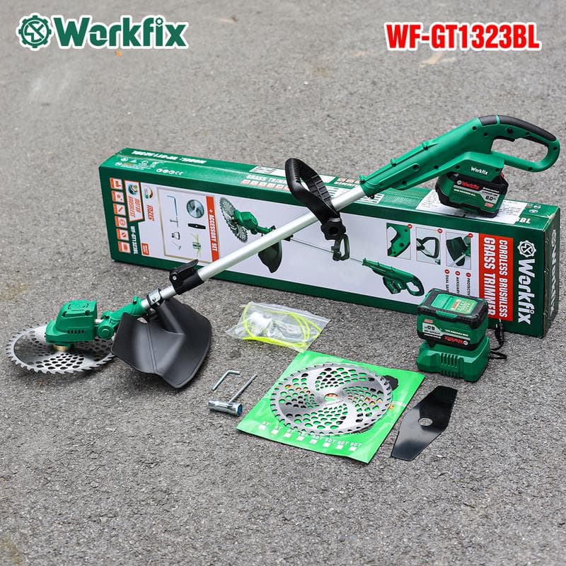 Máy Cắt Cỏ Dùng Pin Workfix WF GT1323BL Động Cơ Brushless Pin 15cell 21V6Ah BỘ MÁY 1 PIN