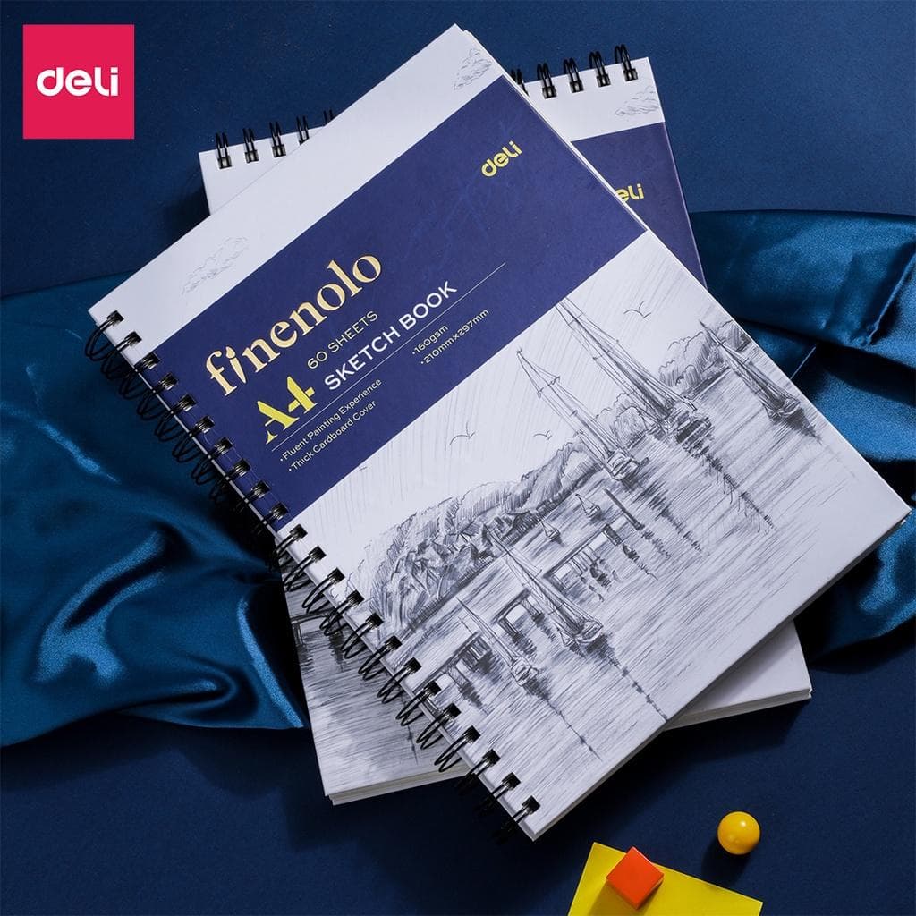 Sổ Tay Vẽ Phác Thảo 160gsm 120 Trang Finenolo Deli Sketchbook Giấy Trơn Gáy Xoắn Ngang Và Dọc Vẽ Kí Hoạ Phác Thảo Chì Màu Nghiệp Dư Chuyên Nghiệp Gáy Xoắn Ngang