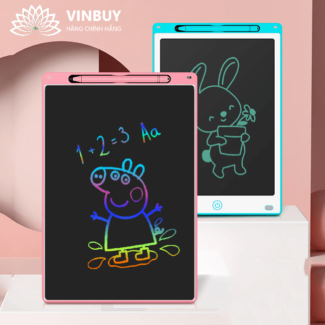 Bảng Viết Cảm Ứng Điện Tử 3D Đa Sắc Thông Minh Tự Xóa Dành Cho Bé Bảng Vẽ Đồ Họa Bút Dạy Học Tùy chọn màu sắc Hồng 8.5 INCH