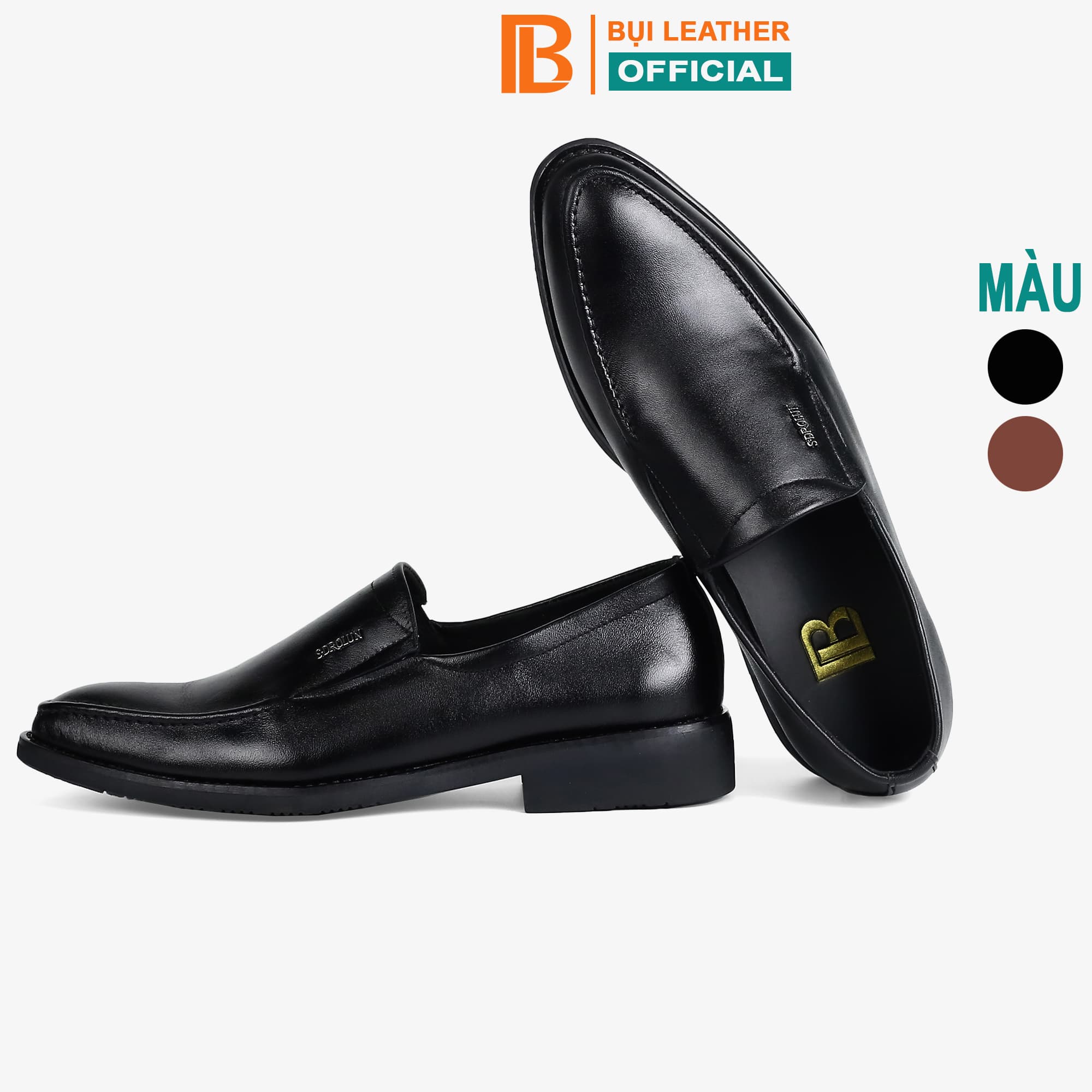 Giày nam công sở da bò nappa cao cấp giày lười G114 Bụi leather hộp sang trọng 41 Màu Đen