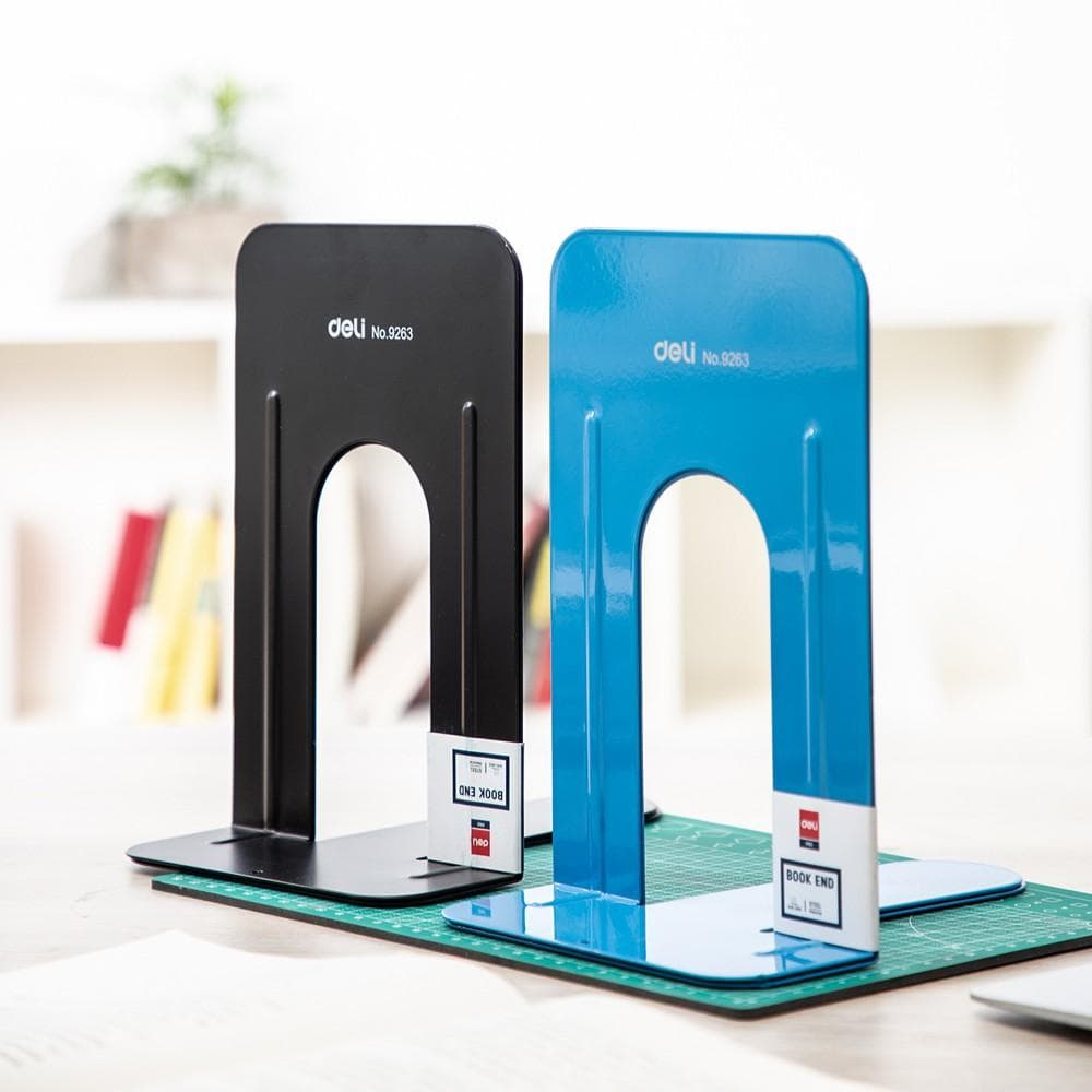 Giá dựng sách 228mm Deli Xanh Đen GiaoNgẫu Nhiên 1 đôi E9263