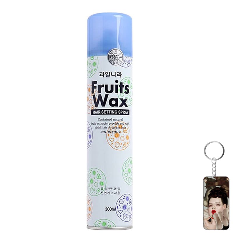 Gôm xịt tạo kiểu tóc mềm giữ nếp lâu Welcos Fruit Wax Hair Spray Hair Setting Spray 300ml tặng móc khóa