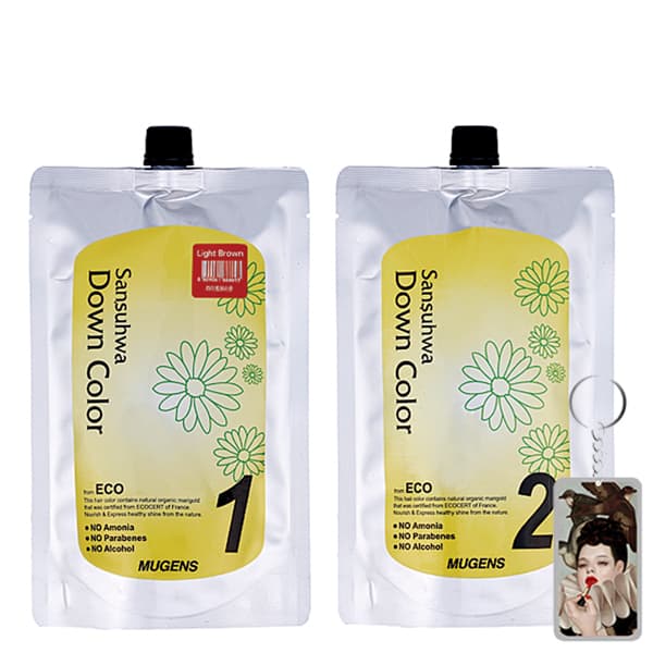 Thuốc nhuộm tóc phủ bạc Mugens Sansuhwa Color Hàn Quốc Số 2 Nâu Đen Dark Brown 2x450ml Móc khóa