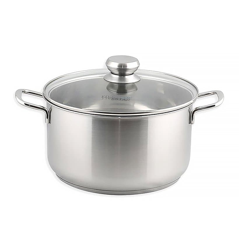 Nồi Inox 430 Bếp Từ 3 Đáy Nắp Kính Fivestar 18cm