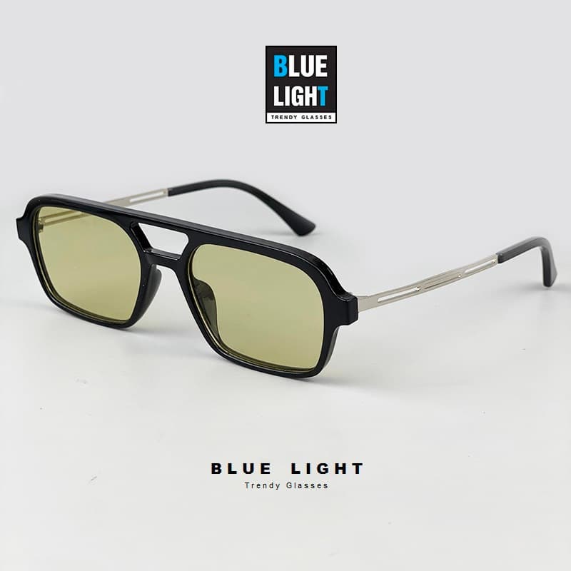 Kính Râm Kính Mát Nam Nữ GM Dáng Vuông Nhỏ Mắt Vàng Xanh Ombre Đen Gọng Trong Suốt BLUE LIGHT Xanh Vàng