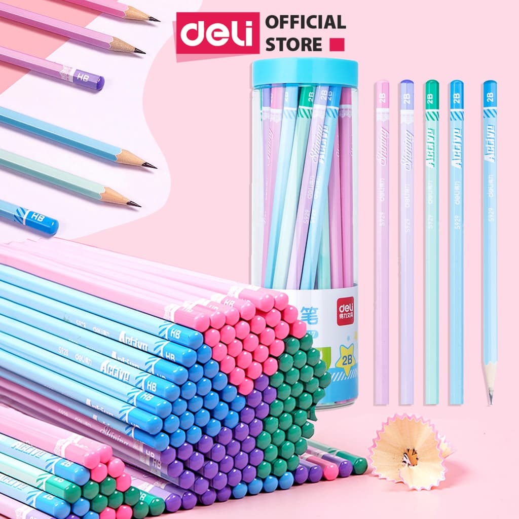 Bút chì lục giác Deli loại 2BHB 30 chiếchộp 58166 58167 58166 HB 30 cây