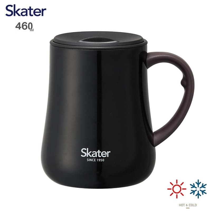Ly inox giữ nhiệt cao cấp Skater Since 1950 320ml 460ml Hàng nội địa Nhật Bản nhập khẩu 460ml Màu Đen BLACK