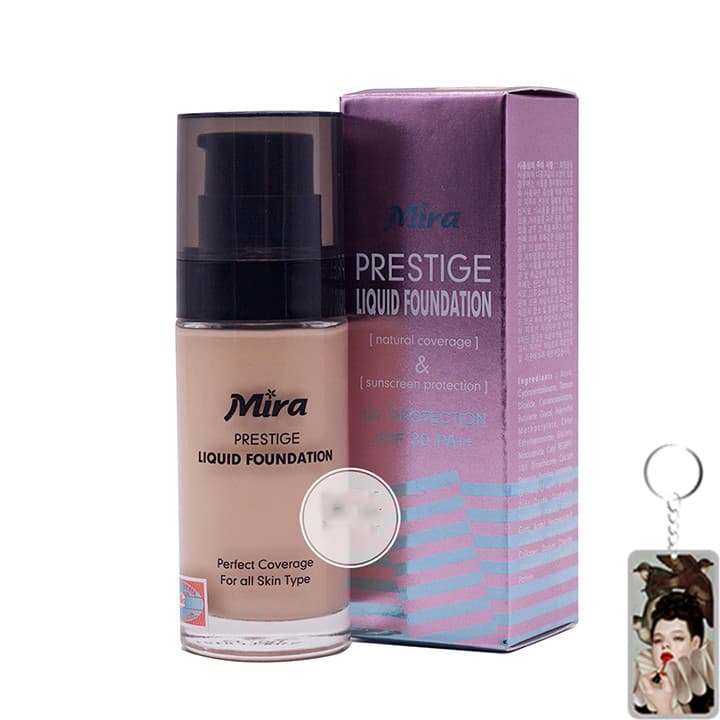 Kem nền chống nắng Mira Liquid Foundation tặng kèm móc khoá No.21 Da tự nhiên