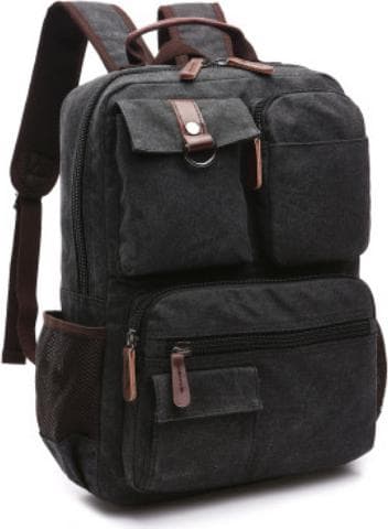 Balo nam thời trang vải canvas phong cách mới đi làm đi học đi chơi đựng laptop 15 6 đen