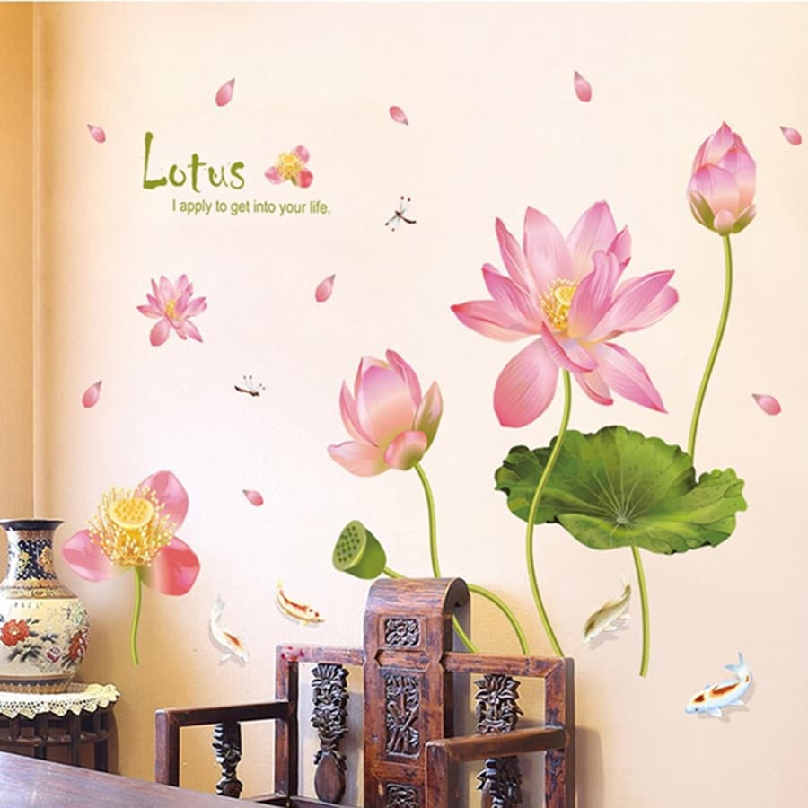 Decal Dán Tường Hoa Sen XL8292