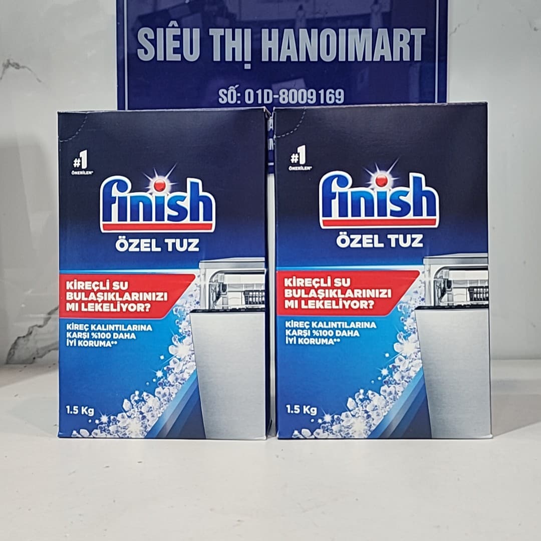 Combo 2 hộp muối rửa bát finish dùng cho máy rửa bát 1 5kg 1.5kg x 2 Combo 2 gói muối finish 1.5kg Siêu Thị Hanoimart