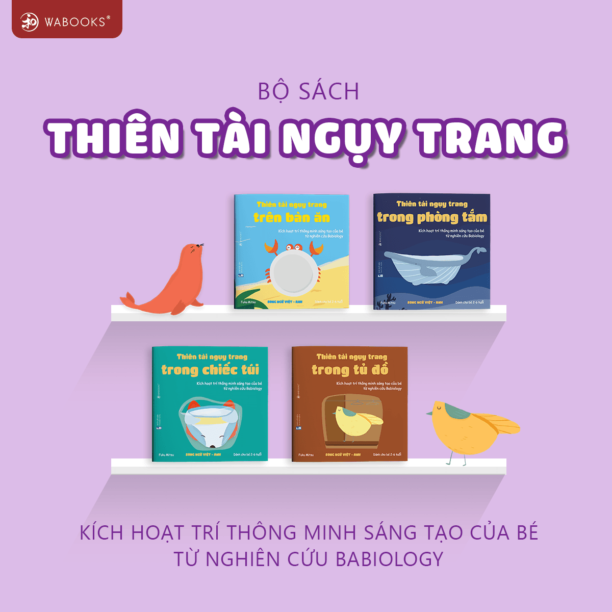 Sách Ehon Song ngữ có file nghe T. Anh Bộ 4 cuốn Thiên Tài Kích hoạt trí thông minh sáng tạo cho bé từ 2 6 tuổi