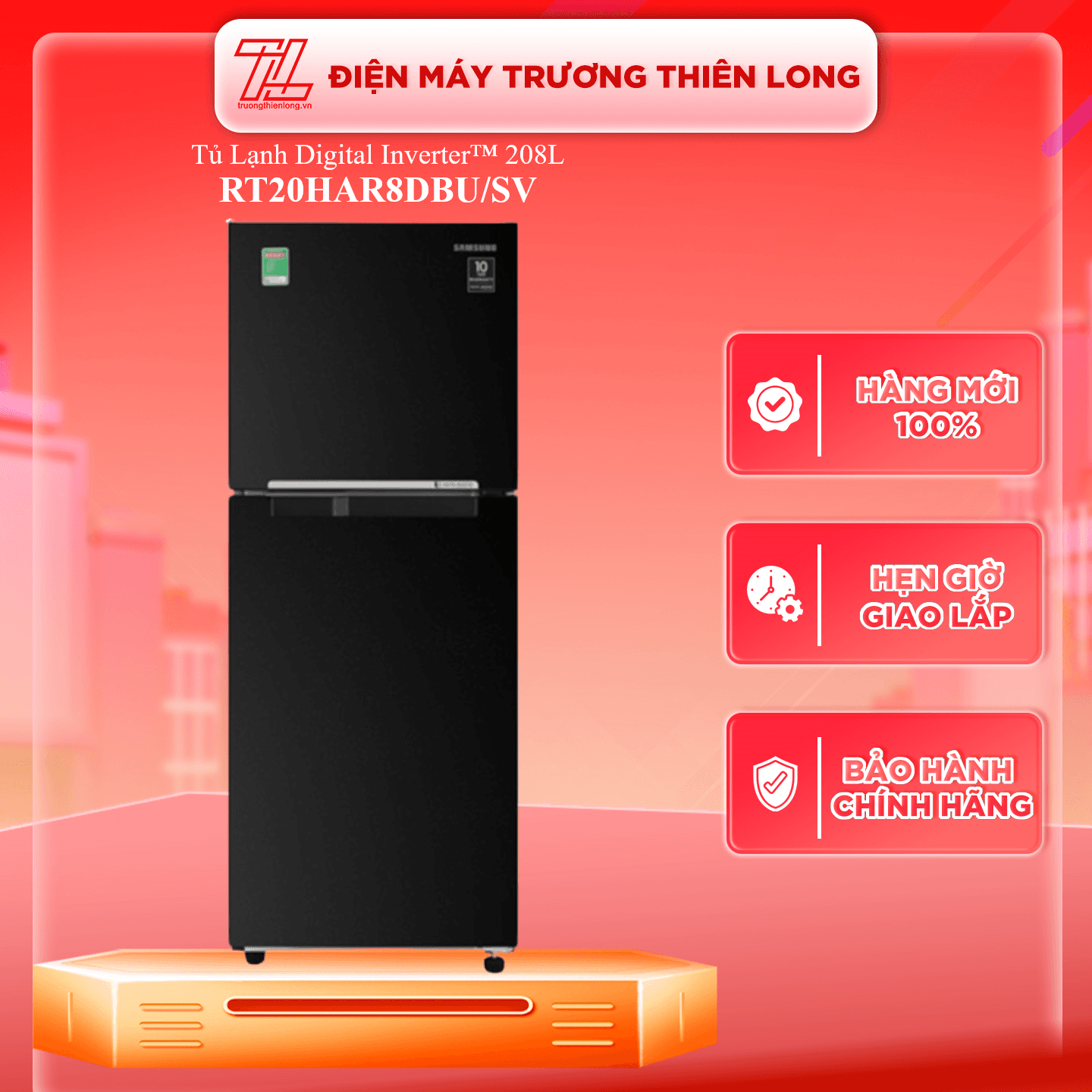 Tủ lạnh Samsung Inverter 208 lít RT20HAR8DBUSV