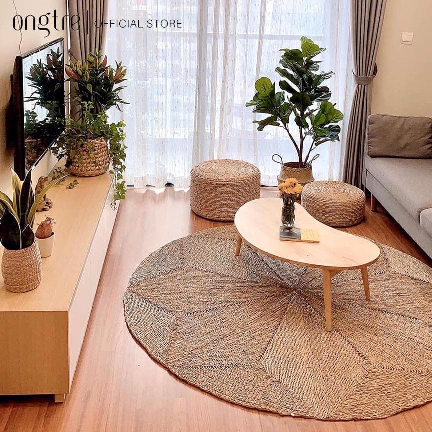 Thảm trải sàn hình sao ONGTRE bằng Cói trang trí nhà cửa chụp ảnh nhiều kích thước 6080100120150180cm 120 cm