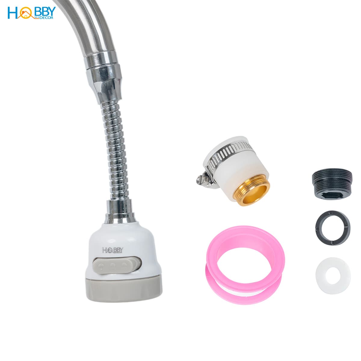 Bộ đầu nối vòi rửa chén tăng áp 3 chế độ Hobby Home Decor VSTADAY có khớp nối