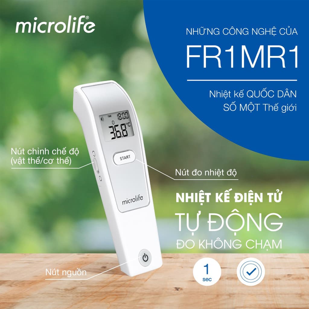 Đo Nhanh Chính Xác Trong 1 Giây Nhiệt Kế Hồng Ngoại Microlife FR1MF1 Thương Hiệu Thụy Sỹ