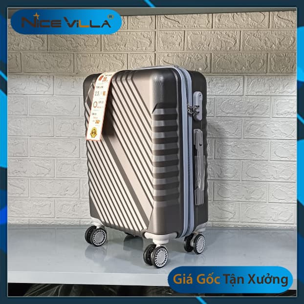 Vali Kéo Thời Trang NiceVilla Size 20inch &24 Inch &28inch Size 20 inch Xám Đen