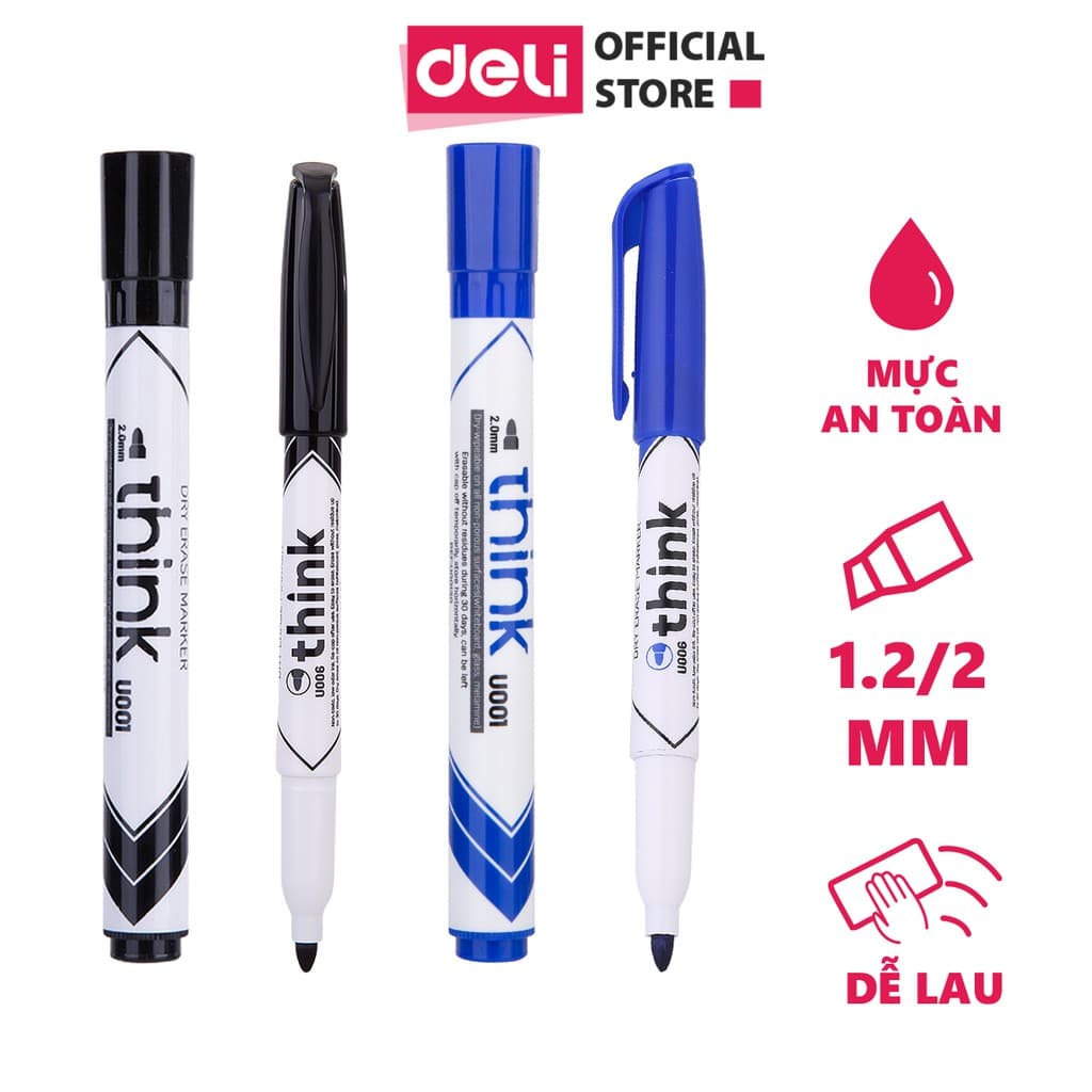 Bộ 10 Bút Lông Bảng Deli Bút Dạ Bảng Xoá Được Nhỏ Nhiều Mực Siêu Rẻ Viết Mướt Phù Hợp Học Sinh Văn Phòng Bảng Từ Trắng Cửa Kính EU00620 EU00630 EU00640 Xanh 10 cây