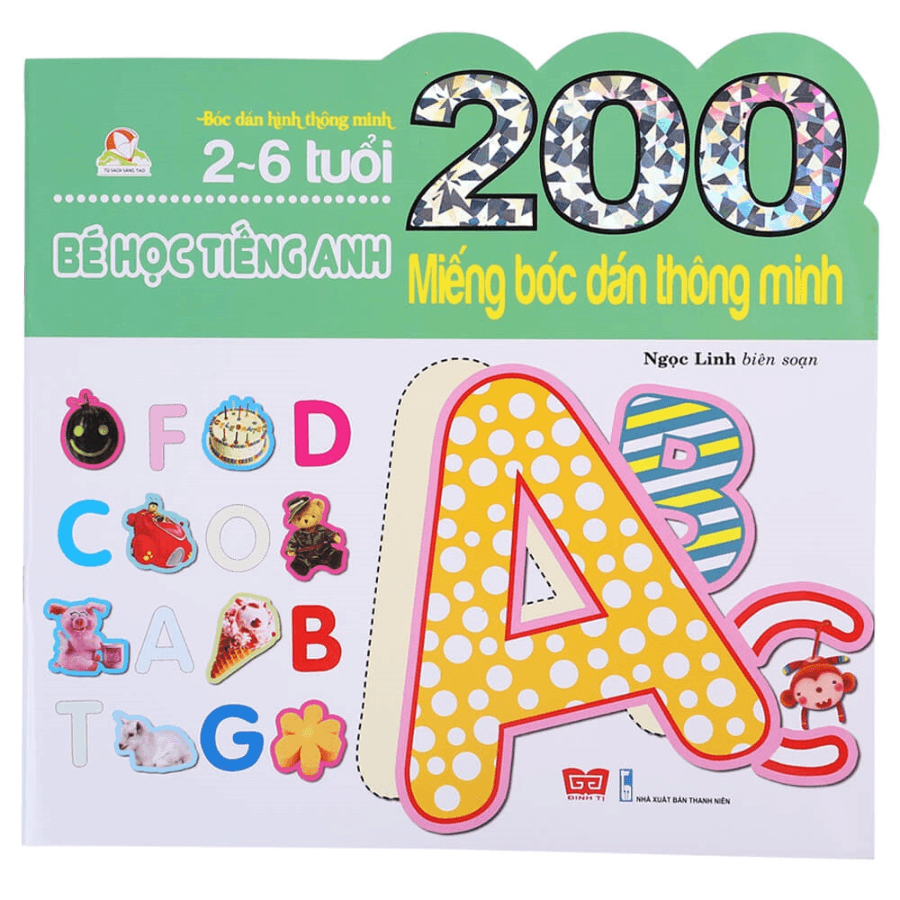 Sách 200 Miếng Bóc Dán Thông Minh Bé Học Tiếng Anh 2 6 Tuổi Tái Bản 2018
