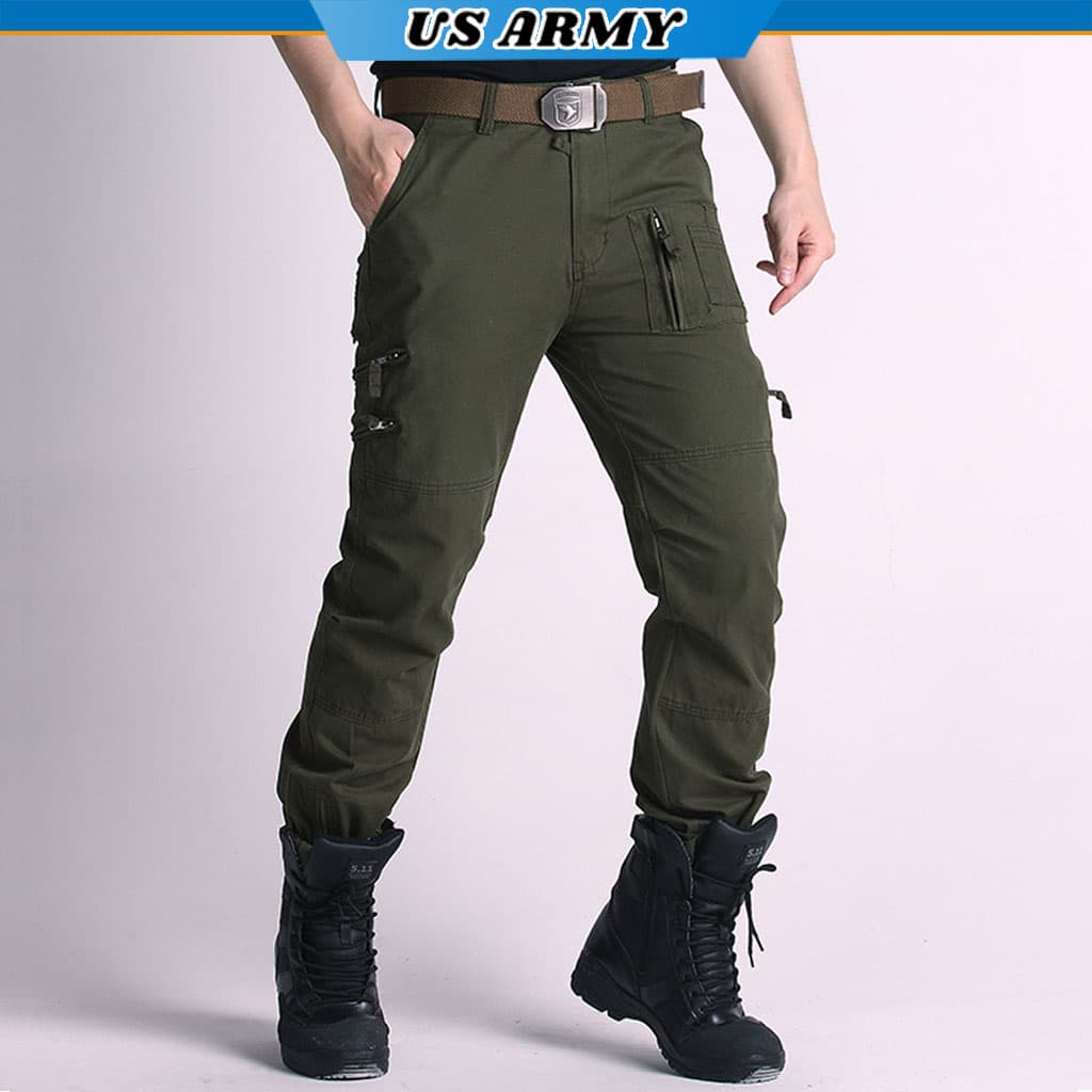 Quần Túi Hộp Nam Lính Mỹ US ARMY U768 Cao Cấp Chất Liệu Vải Kaki Bền Màu Ống Rộng Phong Cách Thiết kế Túi Hộp 32 XANH RÊU