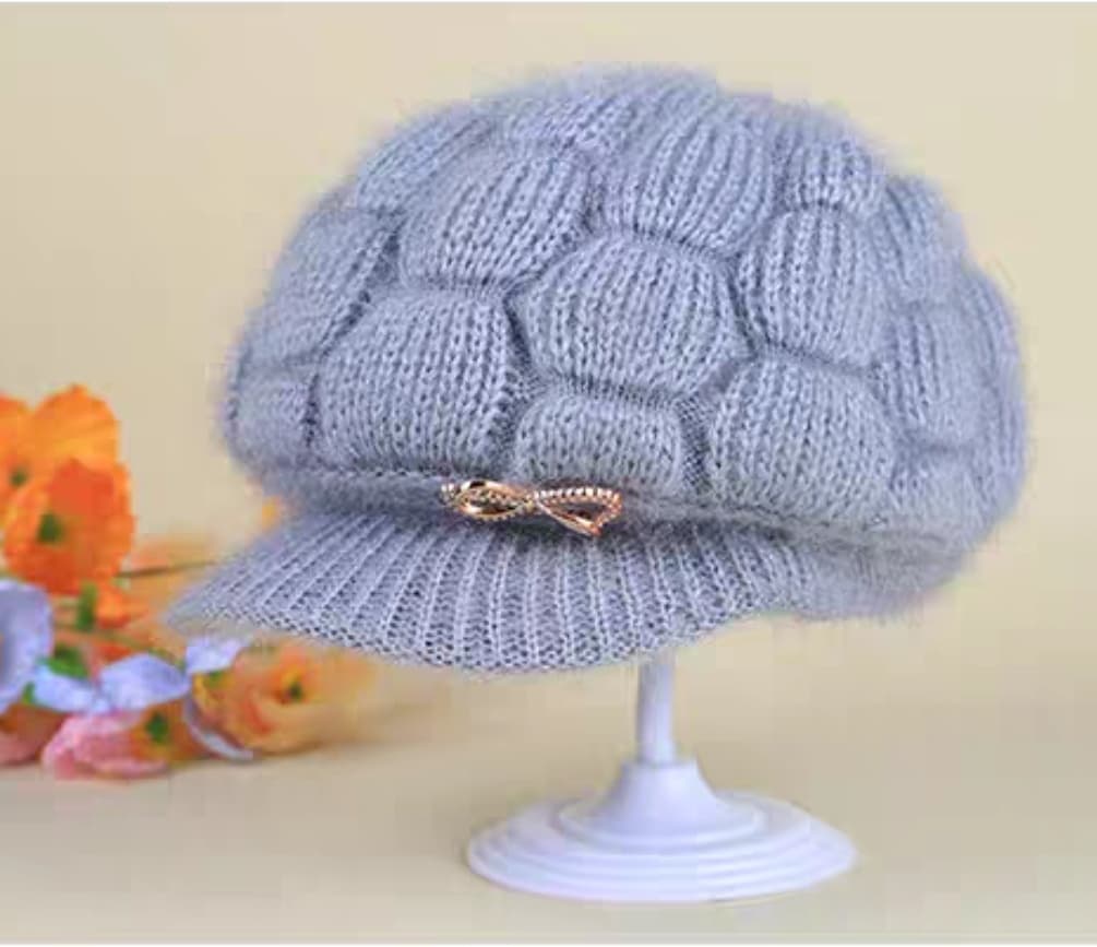 Mũ len nón len beret lưỡi trai nữ thời trang Hàn Quốc dona22021502 Xám