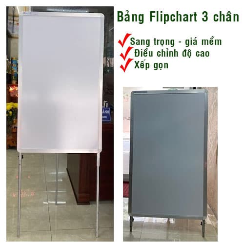 Bảng Flipchart 3 chân viết bút lông Trắng 0 6x0 8m