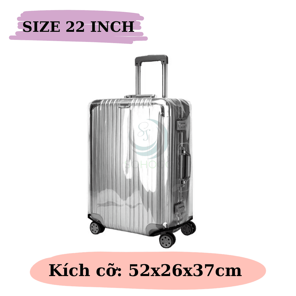 Áo Bọc Vali Trong Suốt Cao Cấp Áo Trùm Bảo Vệ Vali Chống Trầy Xước Cover Bảo Vệ Vali Chống Nước 1830 Inch Áo Bọc Vali Co Giãn Chống Bụi Bẩn 22inch