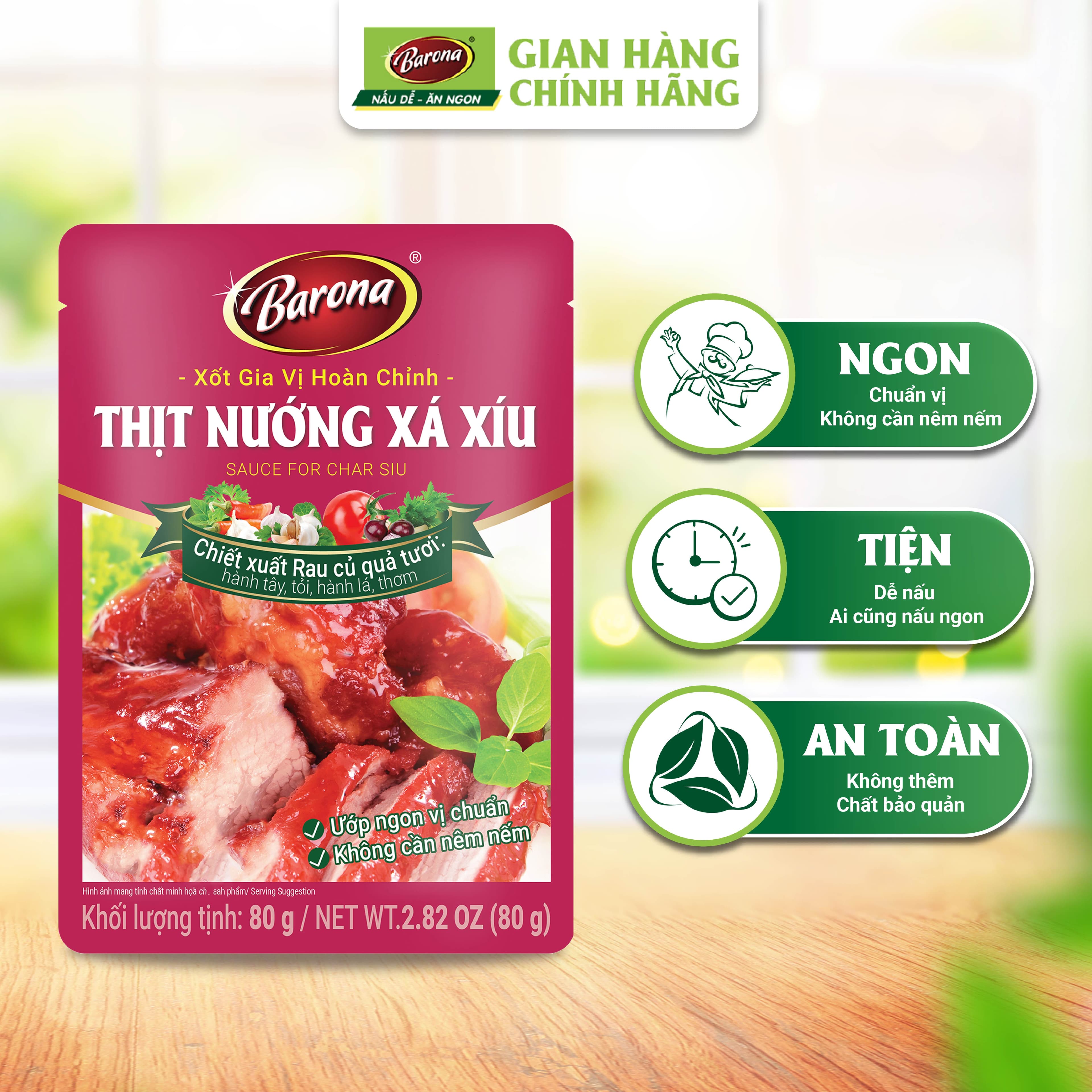 Xốt Gia Vị Hoàn Chỉnh BARONA Thịt Nướng Xá Xíu 80g