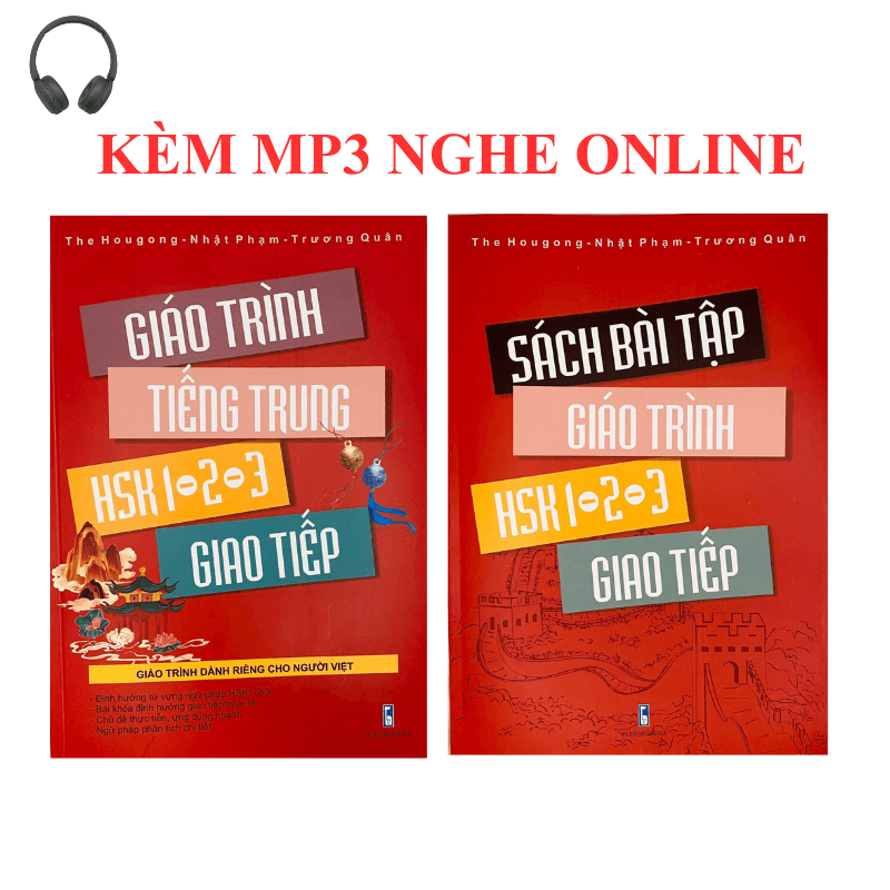 Sách Combo Giáo trình Tiêng Trung HSK1 2 3 giao tiếp Tặng kèm sách bài tập KEM MP3 NGHE ONLINE