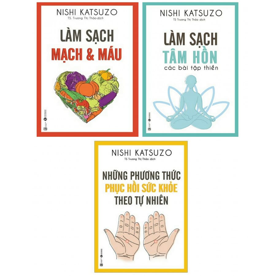 Combo Sách Chăm Sóc Sức Khỏe Làm sạch tâm hồn Các bài tập thiền Làm Sạch Mạch Máu Những Phương Thức Phục Hồi Sức Khỏe Theo Tự Nhiên