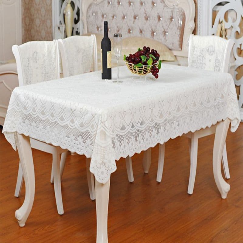 Khăn trải bàn vải ren hoa thêu sang trọng theo phong cách vintage tấm vải phủ lò vi sóng tivi tap đầu giường trang trí nhà cửa KB 6012 120x120cm