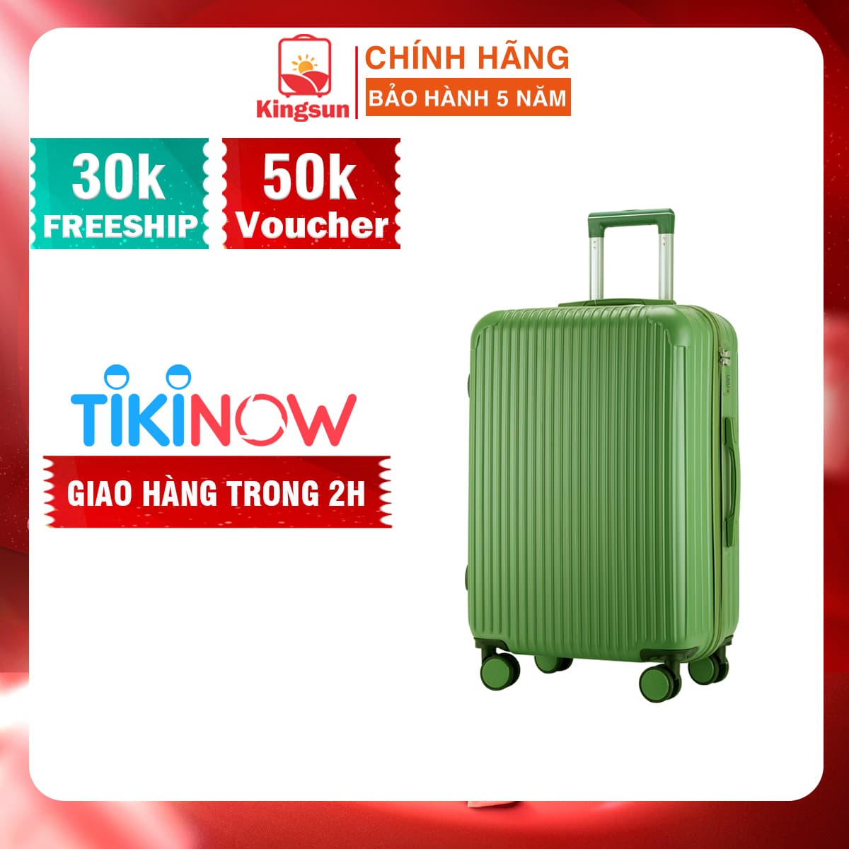 Vali Du Lịch Cao Cấp Size 24inch KS T01 Xanh lá