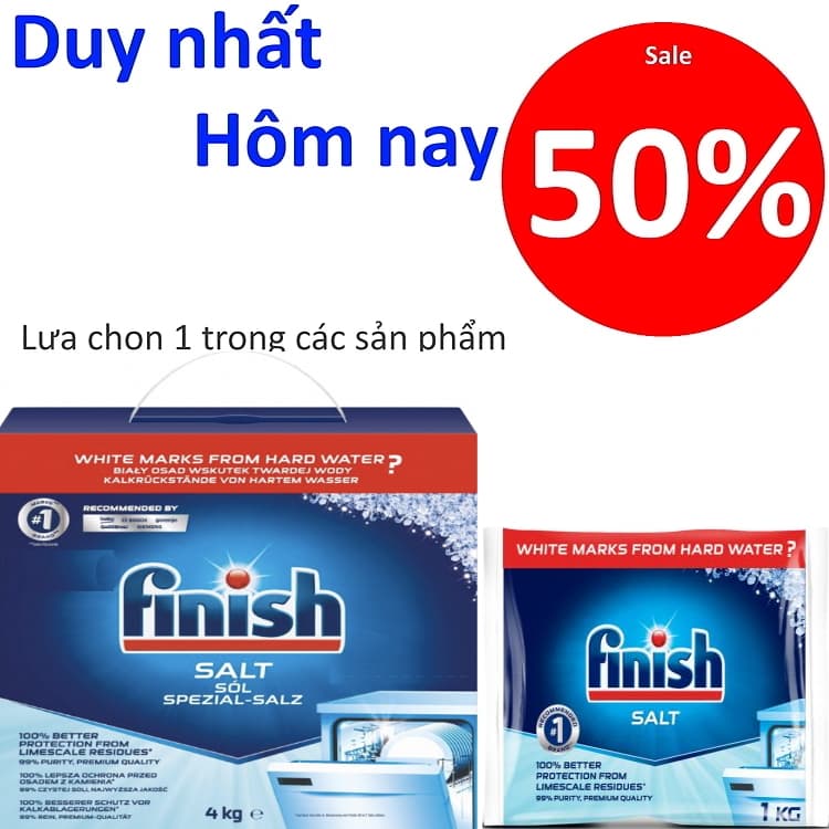 Muối rửa chén Finish 4.0kg Muối finish 4kg