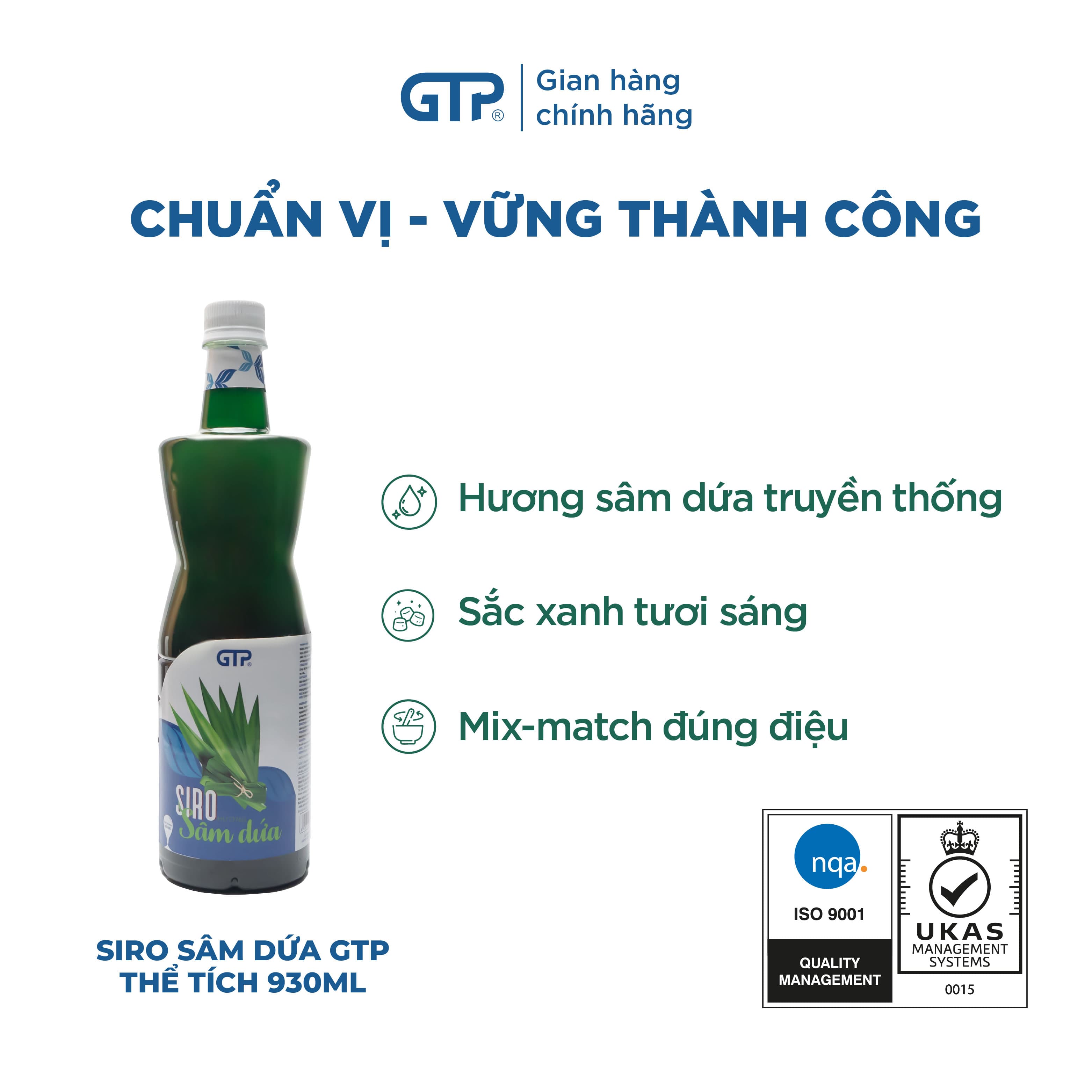 Siro GTP hương Việt Quất Trà xanh Sâm dứa SÂM DỨA