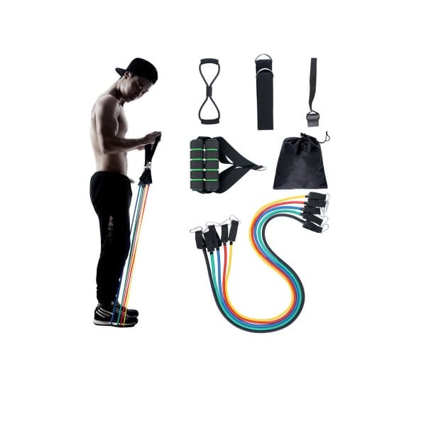 Bộ dây kéo ngũ sắc tập gymKèm 12 chi tiết gồm cả dây số 8