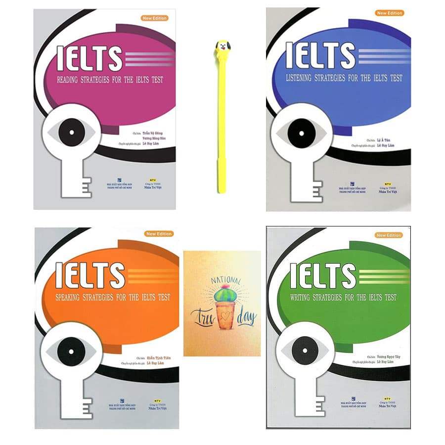 Combo IELTS Strategies For The IELTS Test Writing Reading Listening Speaking Kèm file MP3 Tặng Kèm Viết Sổ Tay