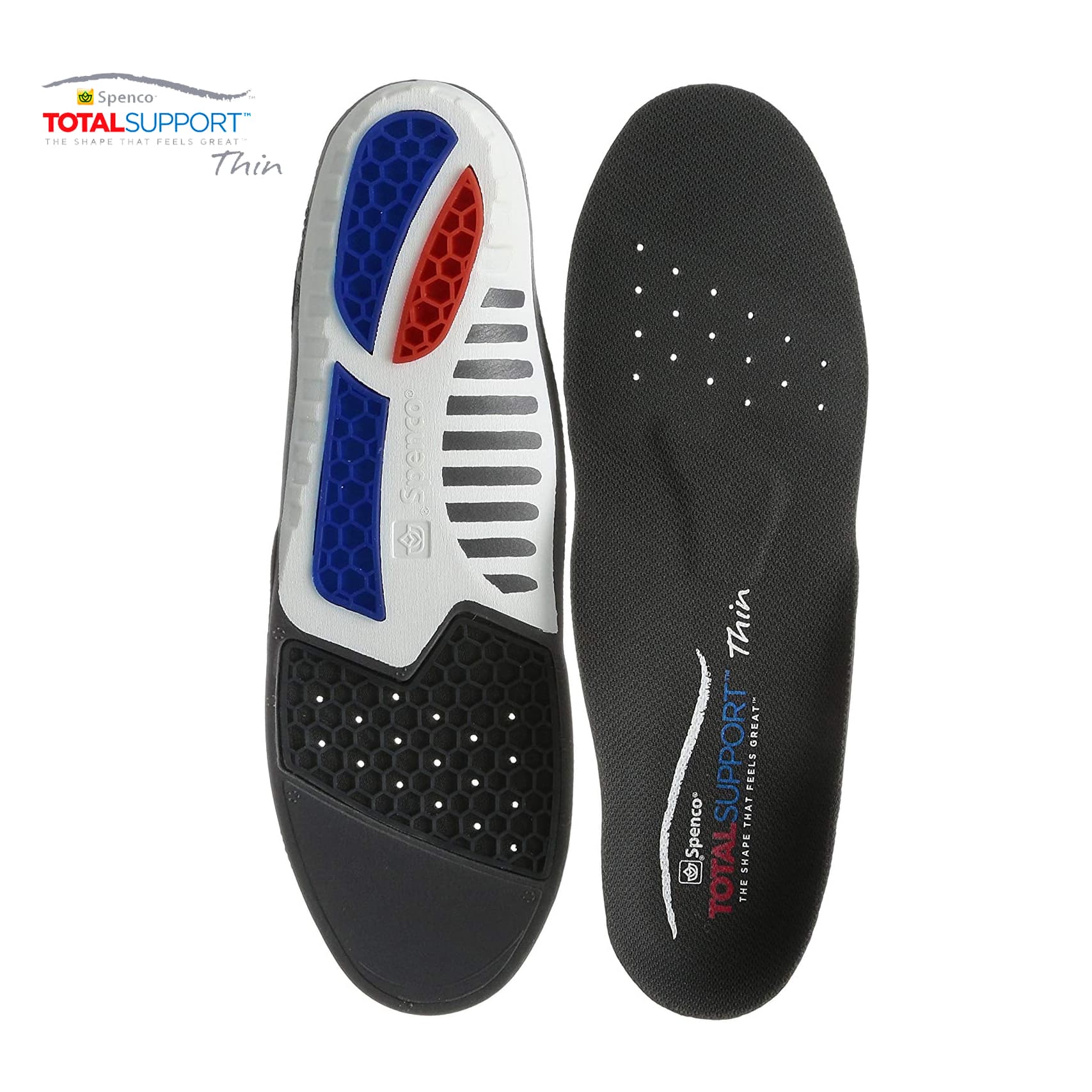 Lót giày sức khỏe Spenco Total Support Thin 46 696 cho giày thể thao công sở nâng vòm hỗ trợ giảm mỏi chân khi đi nhiều đứng lâu Size 3