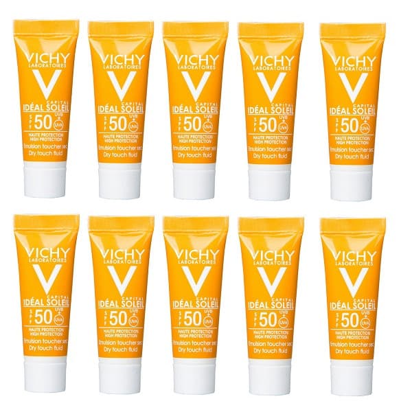 BỘ 10 HỘP SAMPLE VICHY KEM CHỐNG NẮNG KHÔNG GÂY NHỜN RÍT SPF50 UAVUVB