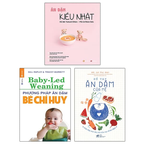 Combo Ăn Dặm Kiểu Nhật Sổ Tay Ăn Dặm Của Mẹ Phương Pháp Ăn Dặm Bé Chỉ Huy Bộ 3 Cuốn