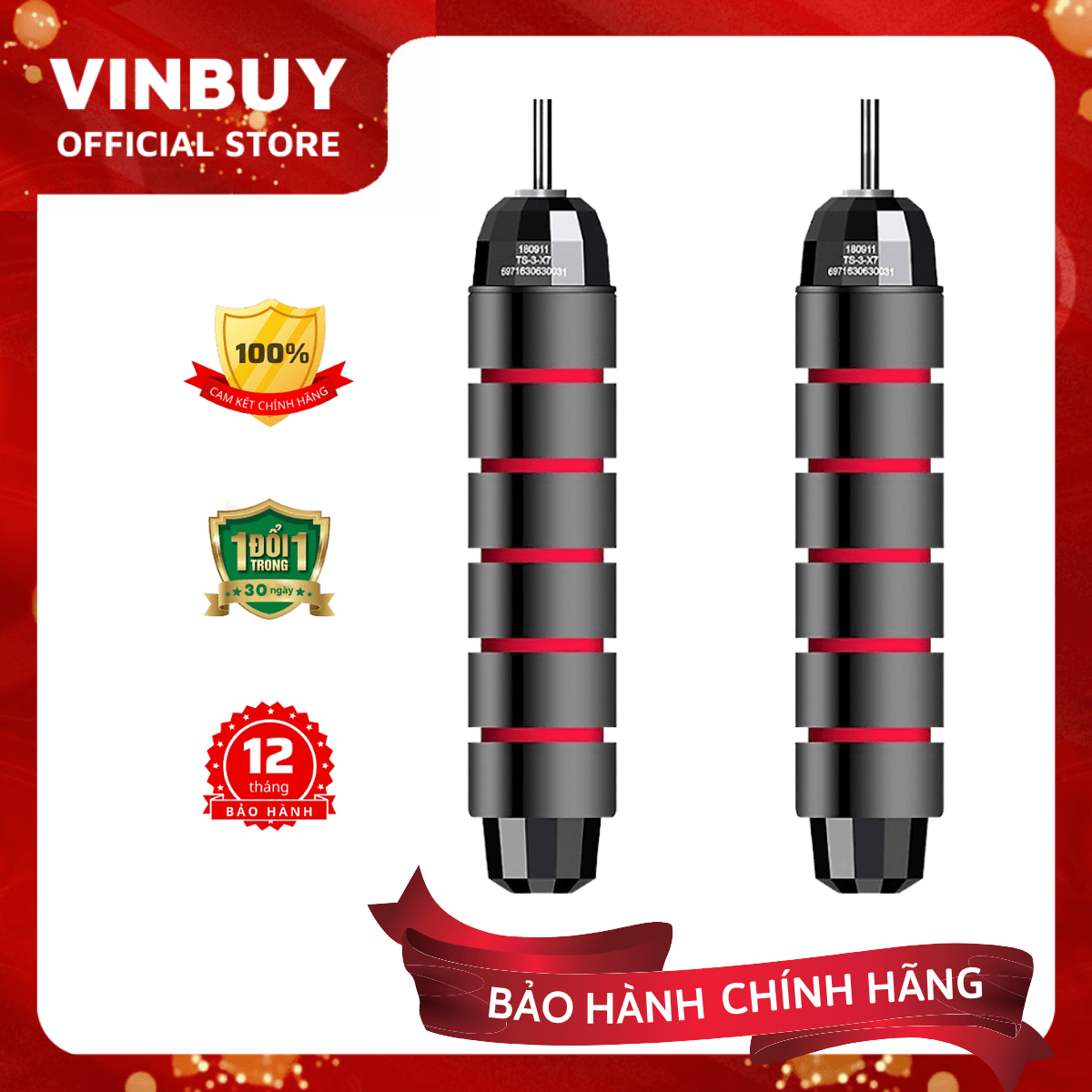 DÂY NHẢY TẬP THỂ DỤC CAO CẤP TẠI NHÀ LÕI THÉP ĐỘ BỀN CAO TAY CẦM CHỐNG TRƯỢT Đỏ