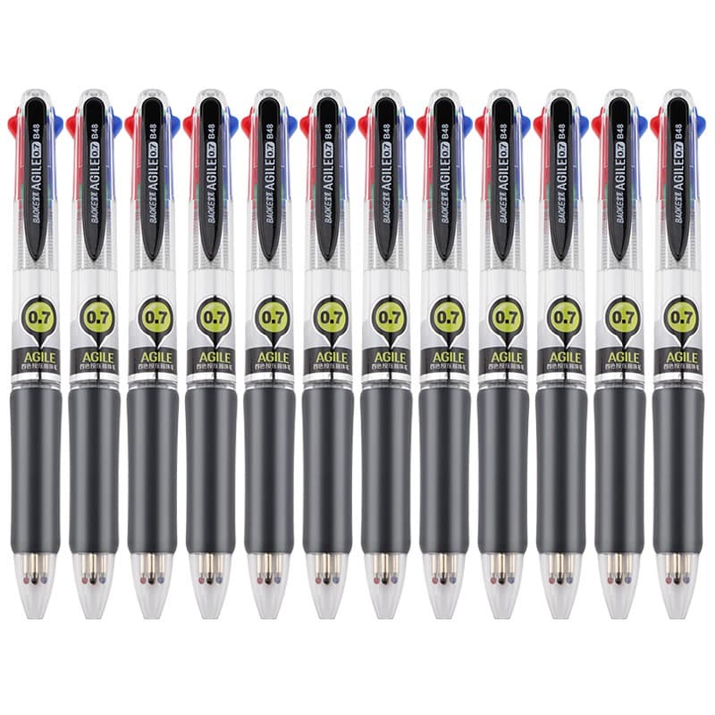 Hộp 12 cây Bút bi 4 ngòi 0.7mm Baoke B48